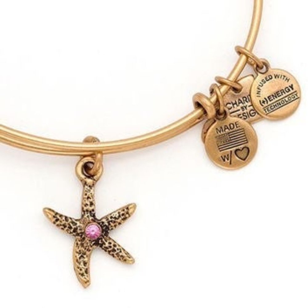 **SOLD** Alex and ani gold bracelet starfish pink